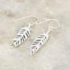 Marcasite Sterling Silver Lottie Feather Drop Earrings