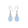 Samira Blue Chalcedony Sterling Silver Oval Drop Earrings
