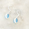 Samira Blue Chalcedony Sterling Silver Oval Drop Earrings