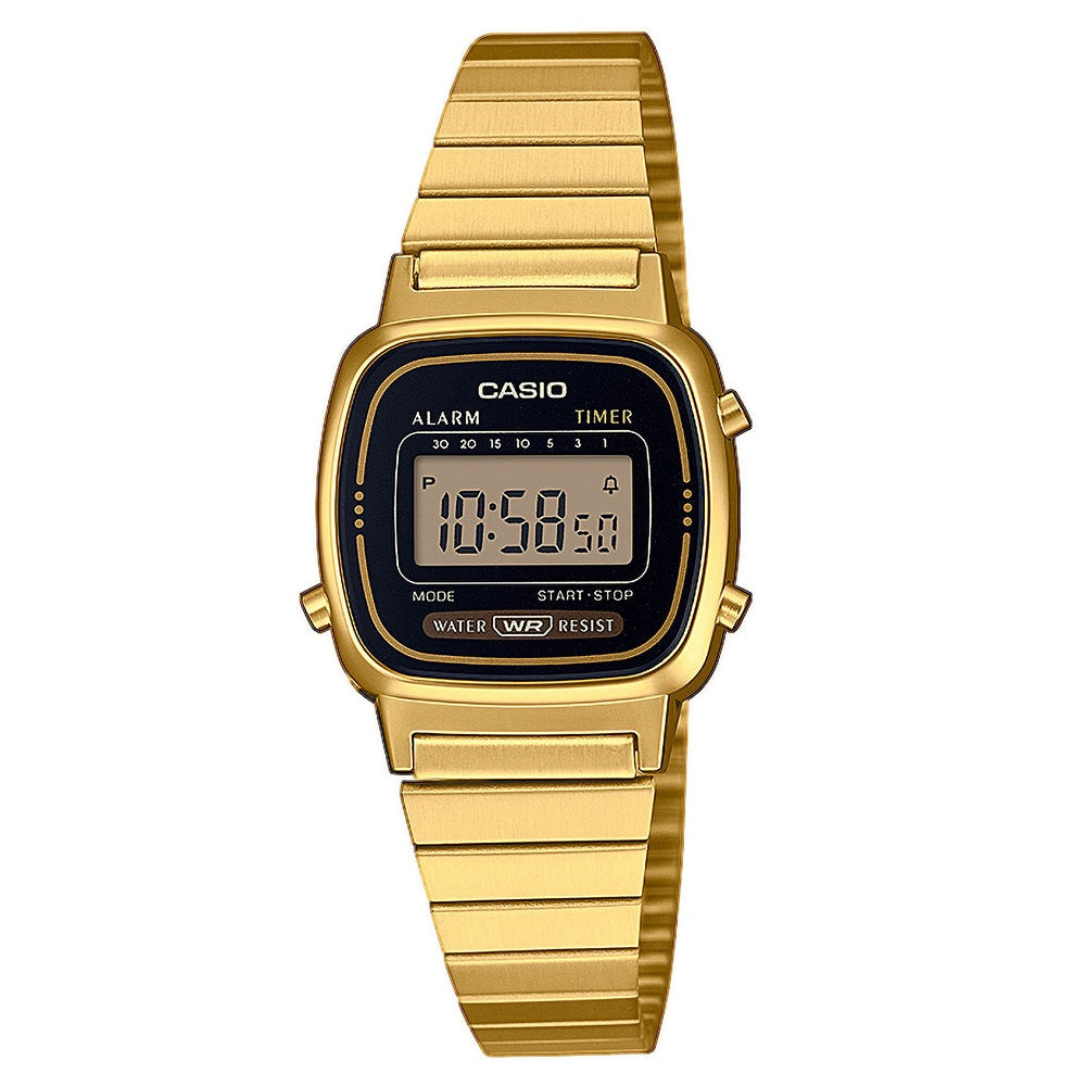 Casio square watch gold deals