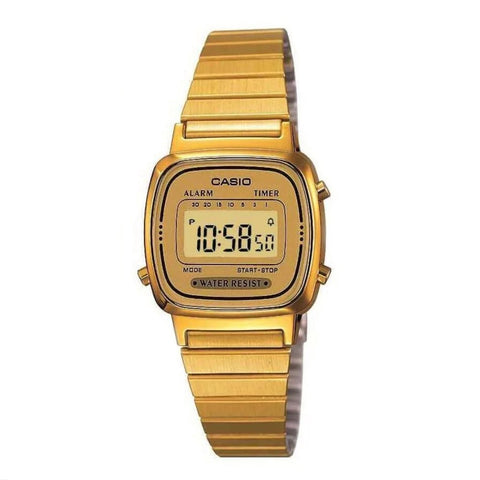 Casio Vintage Collection Gold Plated Digital Ladies Watch LA670WEGA-9EF