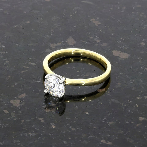 18ct Gold 1.00ct Brilliant Cut Lab Grown Diamond Solitaire Ring D VS1 | H&H