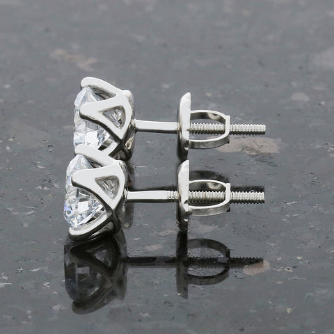 9ct White Gold 1.50cts Lab Grown Diamonds Solitaire Stud Earrings | H&H