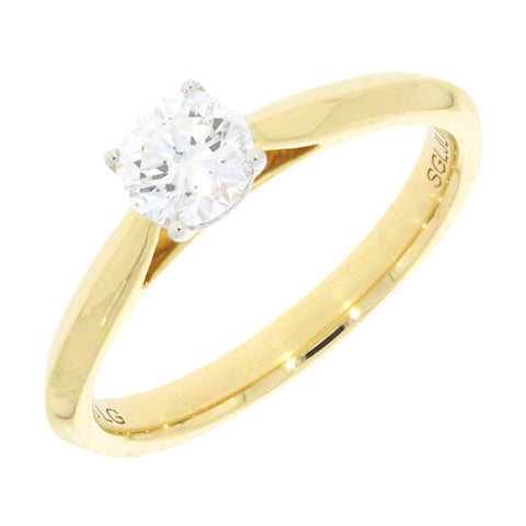 9ct Gold 0.50ct Brilliant Cut Lab Grown Diamond Solitaire Ring VS1 D-E | H&H