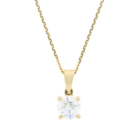 9ct Yellow Gold 1.46cts Lab Grown Diamond Pendant and Chain | H&H