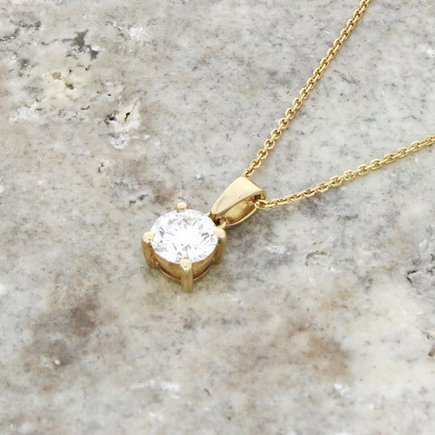 9ct Yellow Gold 1.46cts Lab Grown Diamond Pendant and Chain | H&H