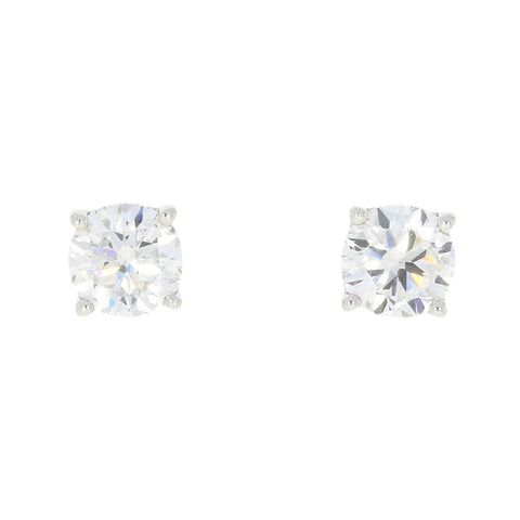 9ct White Gold 1.21cts Lab Created Brilliant Cut Diamond Stud Earrings | H&H