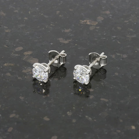 9ct White Gold 1.21cts Lab Created Brilliant Cut Diamond Stud Earrings | H&H