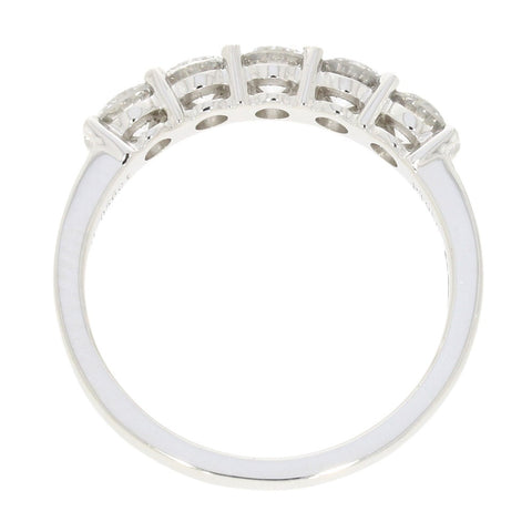 Platinum 1.00cts Lab Grown Diamond Brilliant Cut Half Eternity Ring | H&H