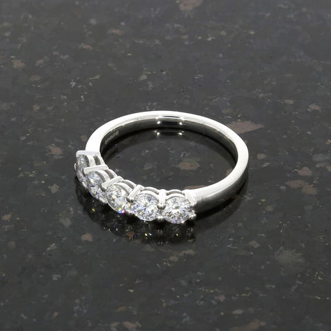 Platinum 1.00cts Lab Grown Diamond Brilliant Cut Half Eternity Ring | H&H