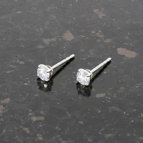 9ct White Gold 0.41cts Lab Created Brilliant Cut Diamond Earrings | H&H