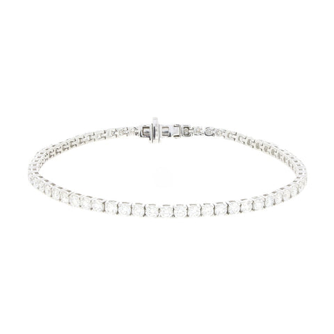 9ct White Gold 4.00cts Lab Grown Diamond Tennis Bracelet LGD031 | H&H