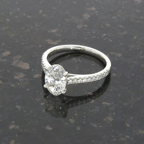 Platinum 1.55cts Lab Grown Diamond Oval Cut Solitaire Ring | H&H