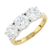 9ct Gold 3.00ct Lab Grown Diamond Three Stone Ring D-E VS1