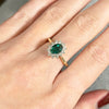 9ct Gold Lab Grown 0.71ct Emerald and 0.36ct Diamond Cluster Ring