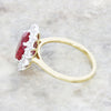 9ct Gold Lab Grown 3.43ct Ruby and 0.84ct Diamond Cluster Ring