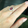 9ct Gold Lab Grown 3.43ct Ruby and 0.84ct Diamond Cluster Ring