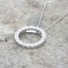 9ct White Gold 0.96cts Lab Grown Diamond Circle Pendant and Chain | H&H