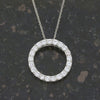 9ct White Gold 0.96cts Lab Grown Diamond Circle Pendant and Chain | H&H