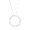 9ct White Gold 0.96cts Lab Grown Diamond Circle Pendant and Chain | H&H
