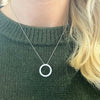 9ct White Gold 0.96cts Lab Grown Diamond Circle Pendant and Chain LGD139