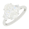 Platinum 3.58ct Lab Grown Diamond Three Stone Ring Certificated F VS1 LGD156