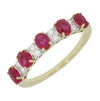 9ct Gold Lab Grown Ruby and Diamond Half Eternity Ring LGD176