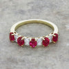 9ct Gold Lab Grown Ruby and Diamond Half Eternity Ring LGD176
