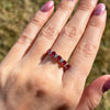 9ct Gold Lab Grown Ruby and Diamond Half Eternity Ring LGD176