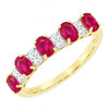 9ct Gold Lab Grown Ruby and Diamond Half Eternity Ring LGD176