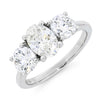 Platinum 2.39ct Lab Grown Diamond Three Stone Ring Certificated E VS1 LGD177