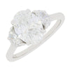 Platinum 2.49ct Lab Grown Diamond Three Stone Ring Certificated D VS2 LGD178
