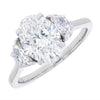 Platinum 2.49ct Lab Grown Diamond Three Stone Ring Certificated D VS2 LGD178
