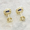 9ct Gold Lab Grown Sapphire and Diamond Cluster Stud Earrings LGD185
