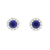 9ct Gold Lab Grown Sapphire and Diamond Halo Stud Earrings LGD186