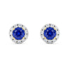 9ct Gold Lab Grown Sapphire and Diamond Halo Stud Earrings LGD186