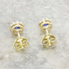 9ct Gold Lab Grown Sapphire and Diamond Halo Stud Earrings LGD186
