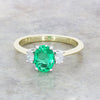 9ct Gold Lab Grown Emerald and Diamond Three Stone Ring LGD188