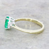 9ct Gold Lab Grown Emerald and Diamond Three Stone Ring LGD188