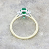 9ct Gold Lab Grown Emerald and Diamond Three Stone Ring LGD188