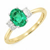 9ct Gold Lab Grown Emerald and Diamond Three Stone Ring LGD188