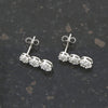 9ct White Gold 1.01cts Lab Grown Diamond Cluster Drop Earrings | H&H