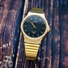 Casio Collection Black Dial Gold Tone Bracelet Watch MQ-24GA-1AEF