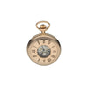 Mount Royal Rose Gold Plated Half Hunter Skeleton Dial Mechanical Pocket Watch MR-B45