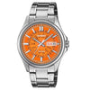 Casio Orange Dial Day Date Mens Watch MTP-E740-4AVER
