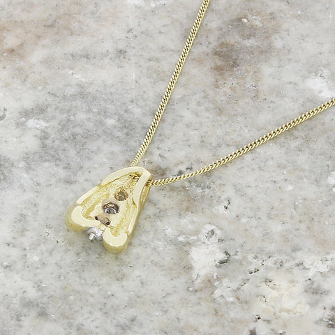 9ct Yellow Gold Diamond Pendant and Chain Necklace