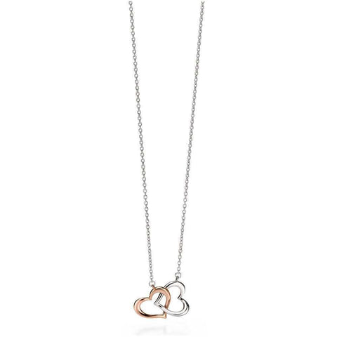 Fiorelli Silver Double Heart Necklace N3722