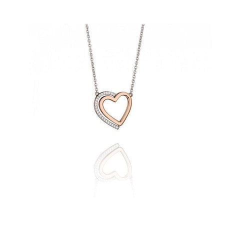Fiorelli Silver Cubic Zirconia Heart Necklace N4140C