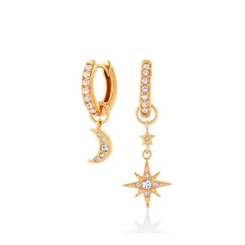 Olivia Burton Gold Celestial Moon and Star Huggie Earrings OBJCLE39