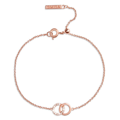 Olivia Burton Bejewelled Interlink Rose Gold Bracelet OBJCOB08